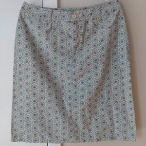 Vintage Cotton Ginny Skirt Size 7 29"W Retro Dot Flower Made in Hong Kong